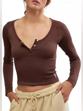 Free People Movement Bail Out Long Sleeve Layer Brown